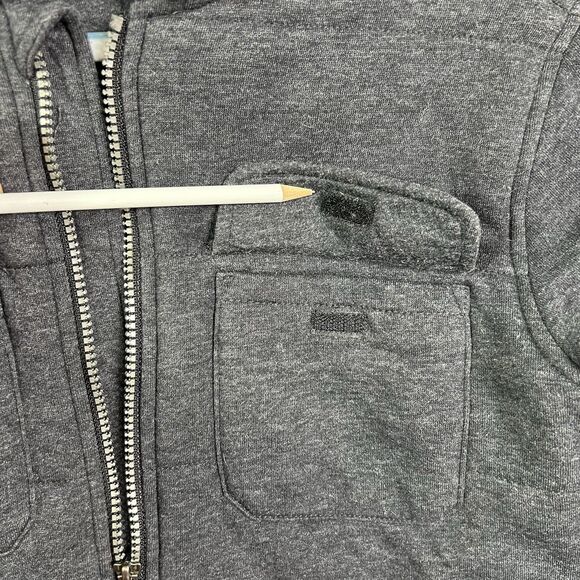 Boy’s XL 14-16 Warm Jacket Hood Packets Gray Double Cotton Jersey Full Zip - Picture 2 of 14